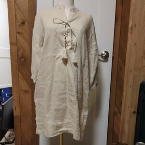 Magaschoni Linen Dress Size Small Beige